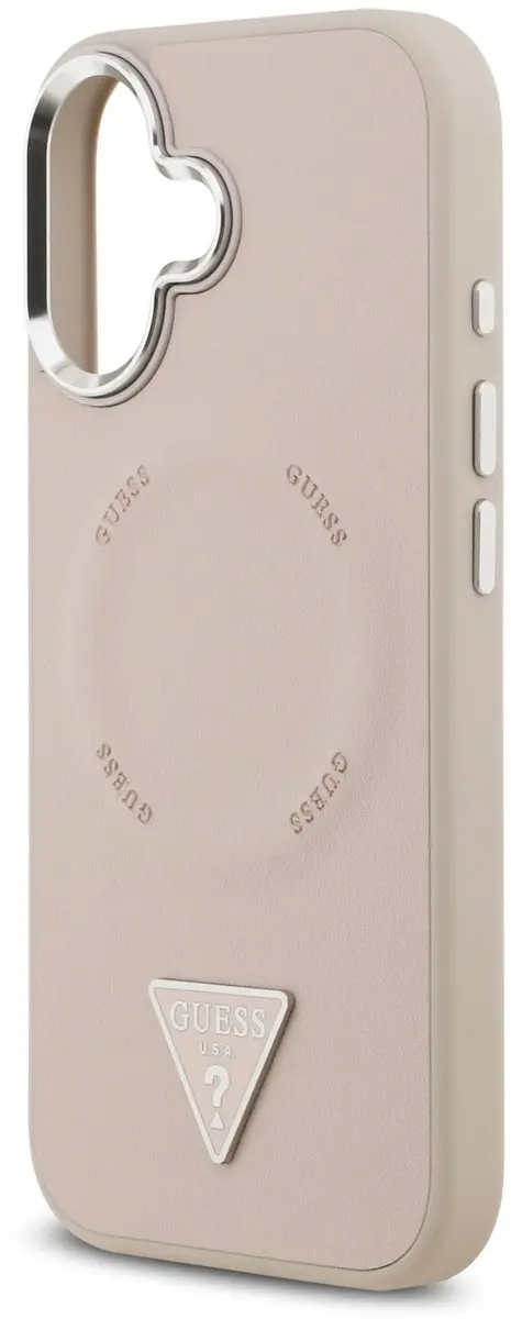 GUESS Triangle Logo iPhone 17 Hoesje MagSafe - Roze