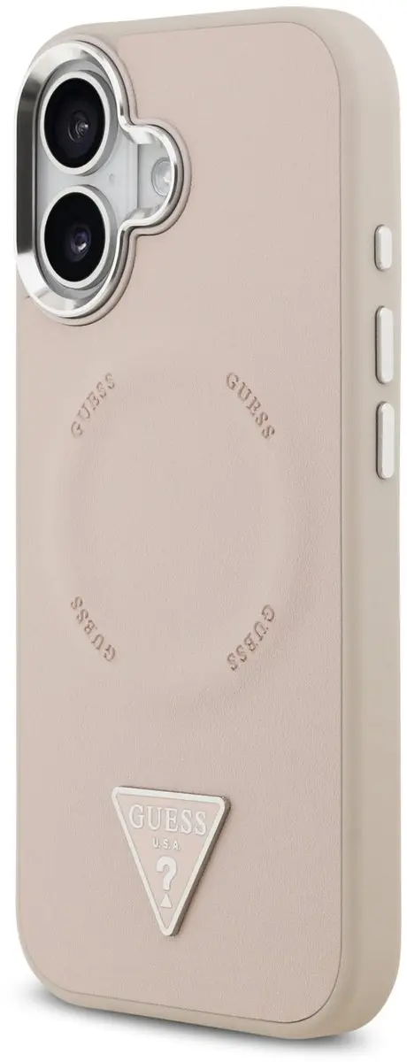 GUESS Triangle Logo iPhone 17 Hoesje MagSafe - Roze