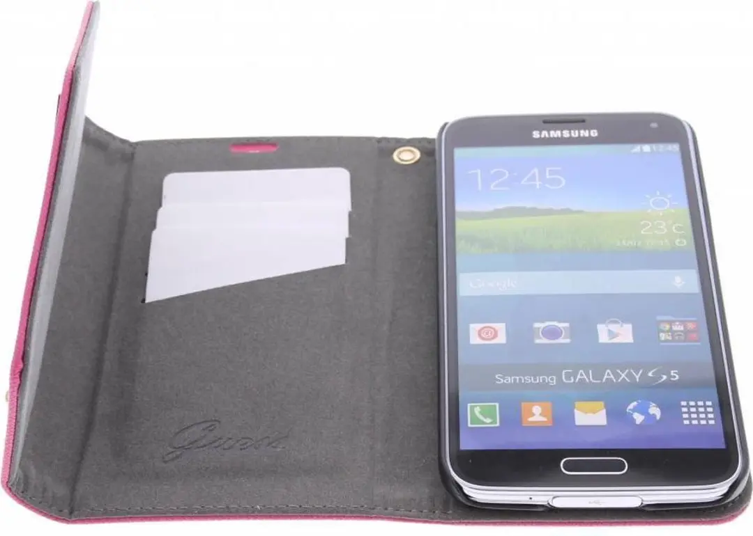 Guess Samsung Galaxy S5 Plus Hoesje - Roze Kunstleer