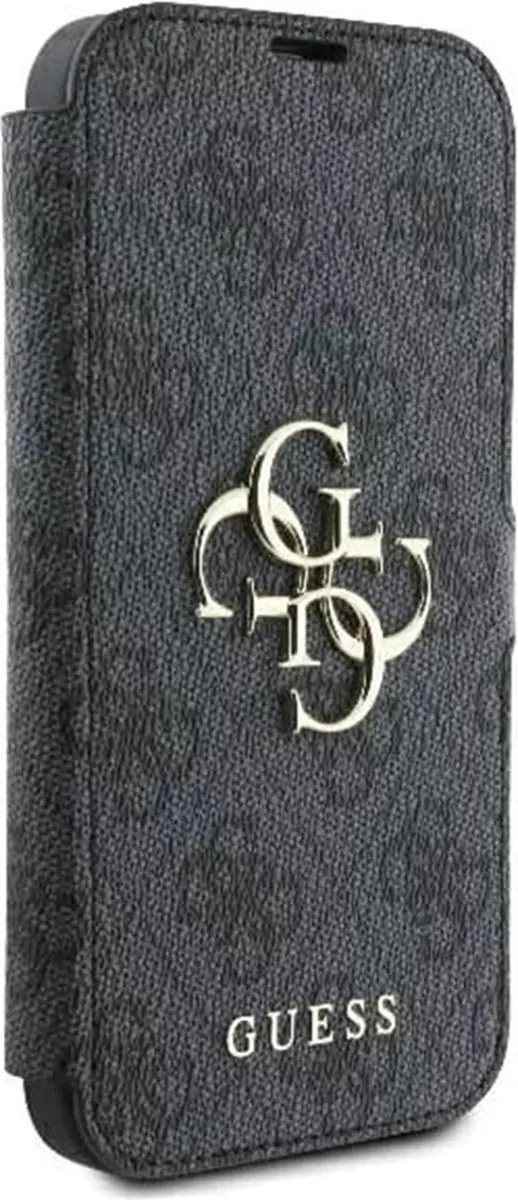 Guess 4G Big Metal Logo Book Wallet Case iPhone 16 Plus - Zwart - afbeelding 6 van 6