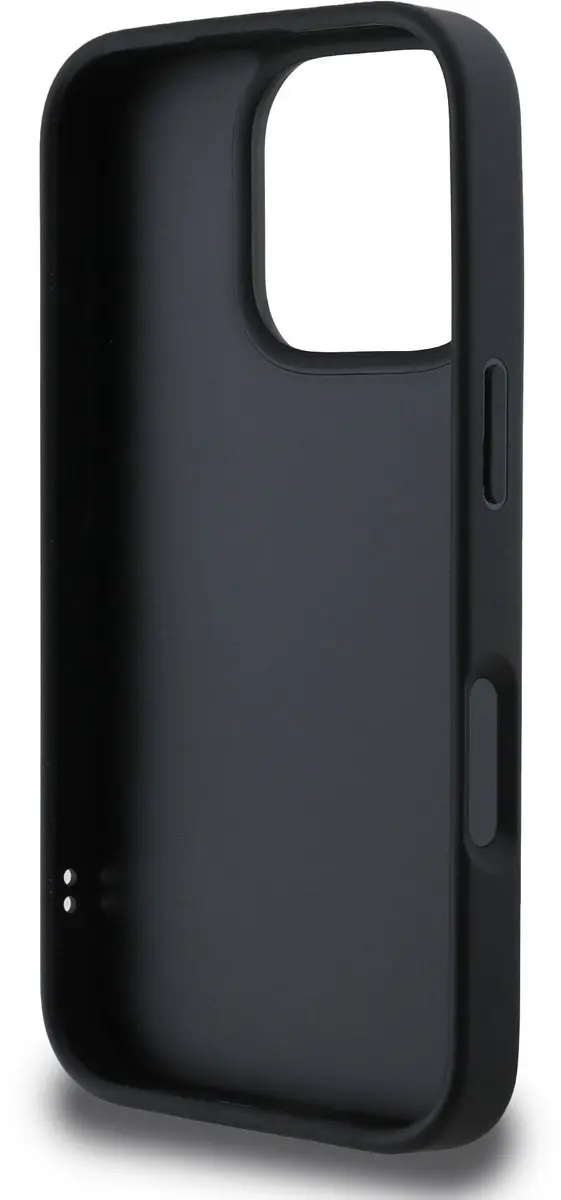 GUESS Quilted Puffed Metal Logo Hoesje iPhone 16 Pro - Zwart