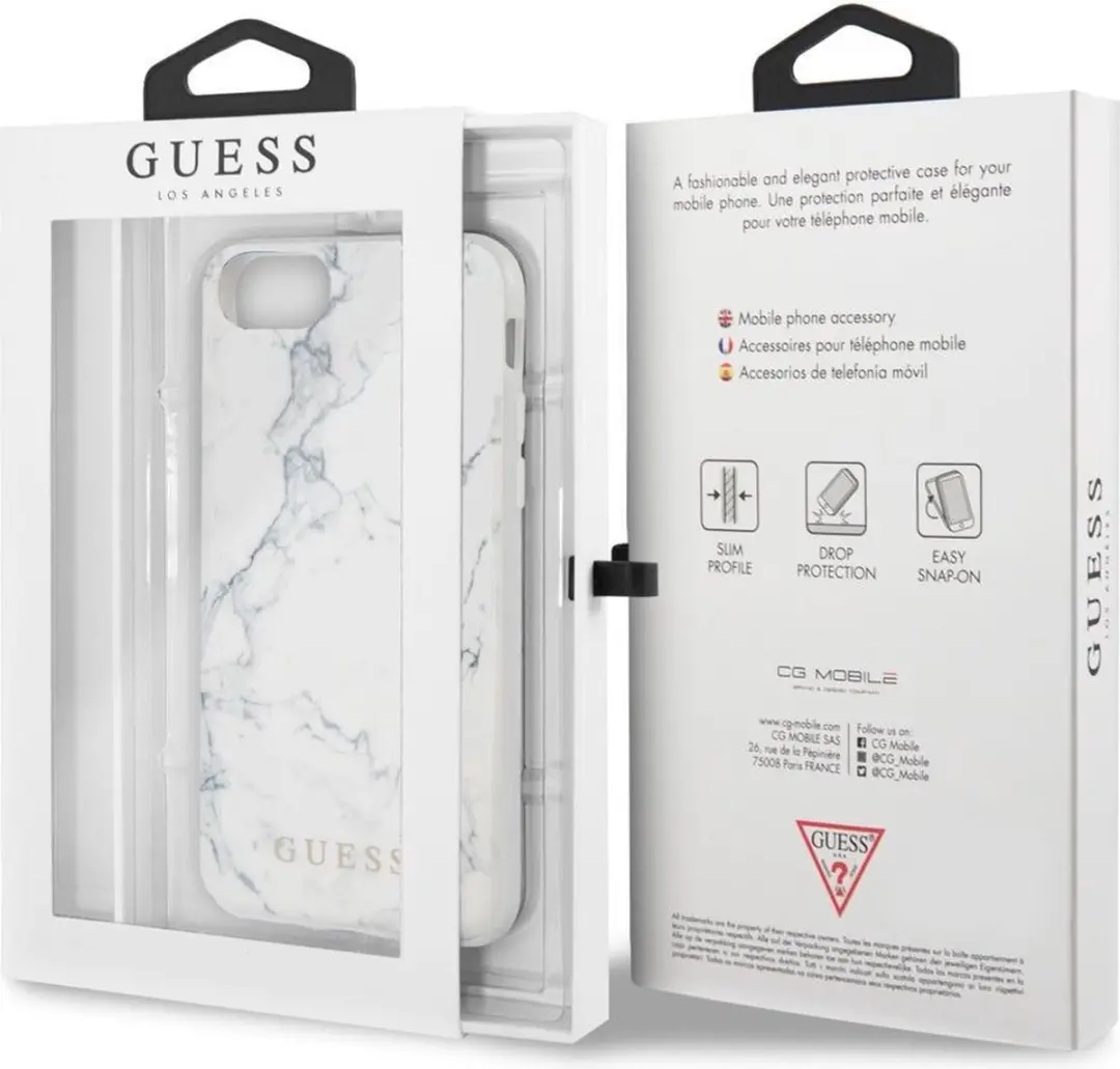 GUESS iPhone Backcase S212-4 - Marmerlook Wit