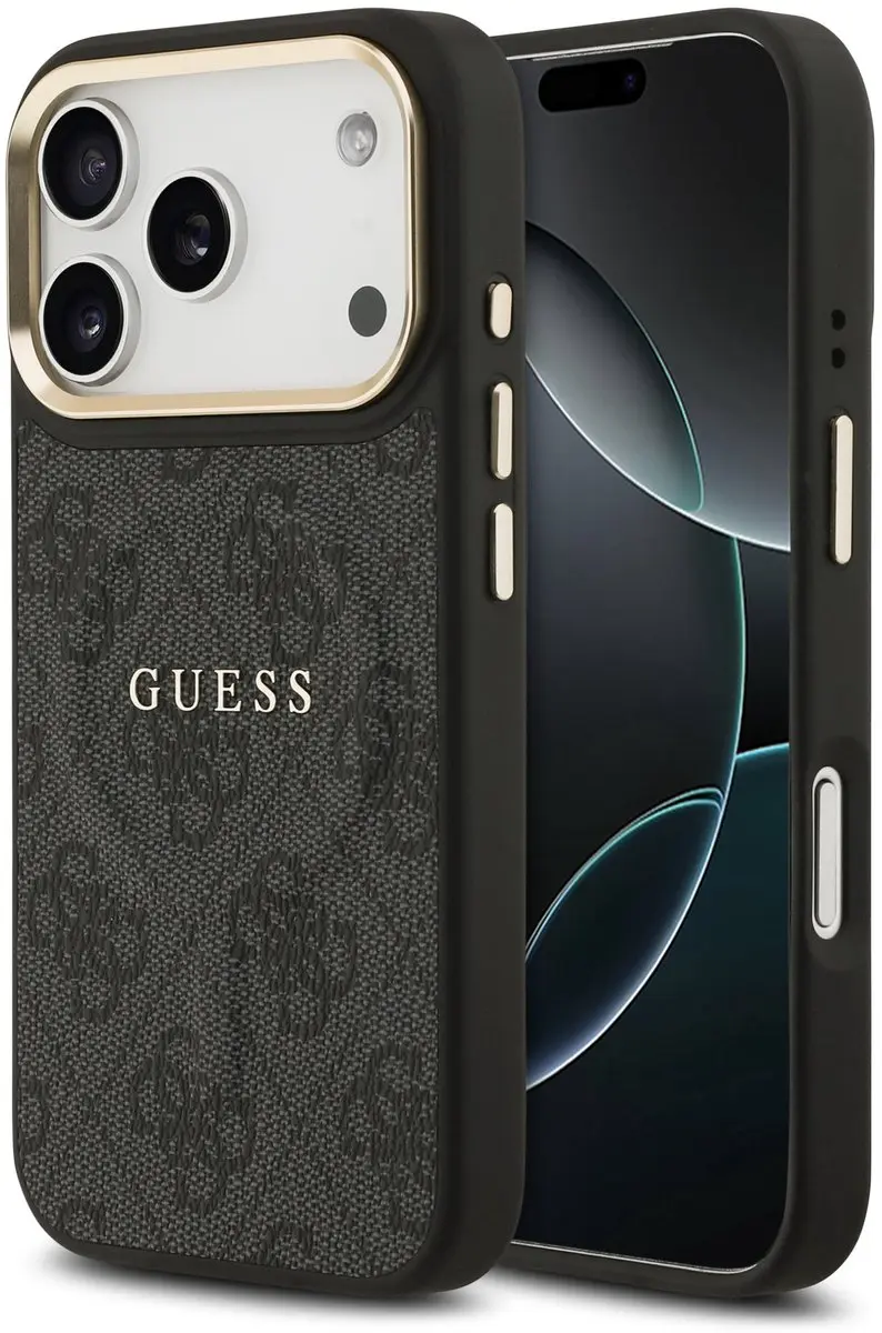 GUESS Back Cover iPhone 17 Pro 14714 - PU Leer - MagSafe - Zwart