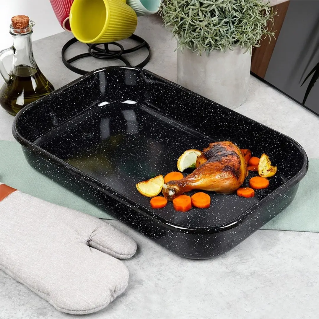 Orion Emaille Ovenschaal 42x27x7cm - 6L - Zwart - afbeelding 6 van 6
