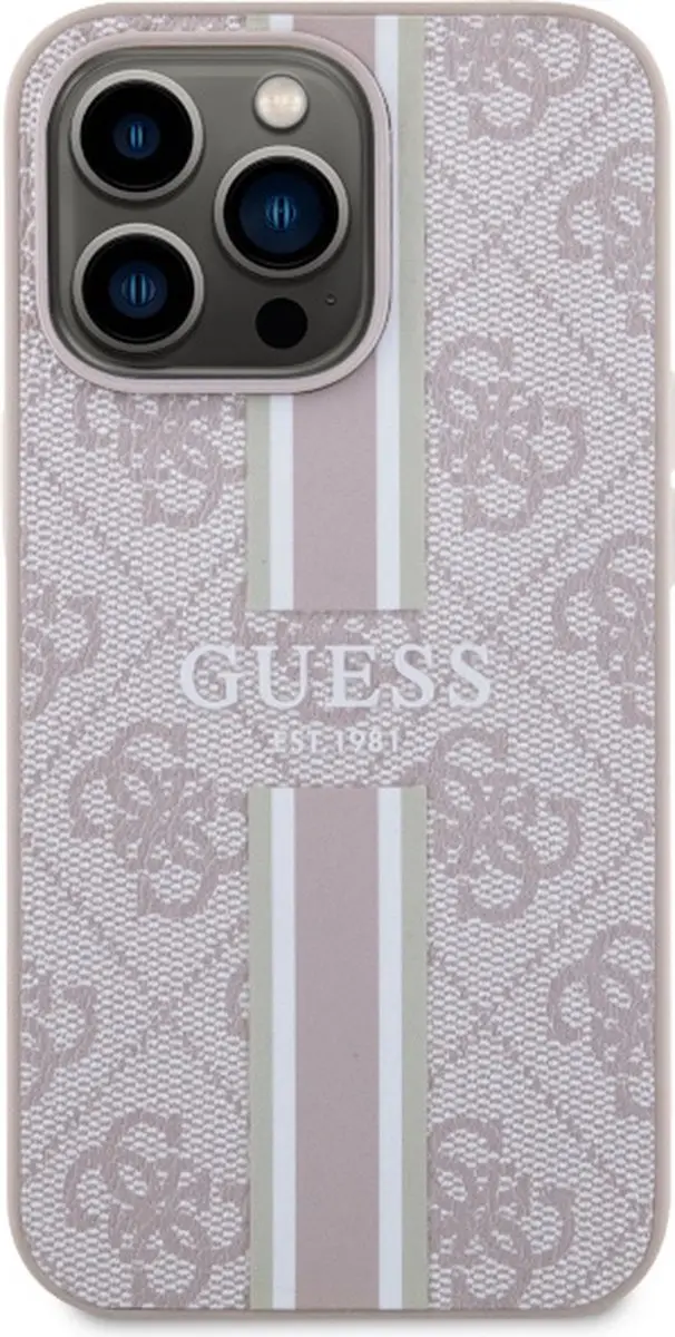 Guess 4G Printed Stripes Hard Case Back Cover - MagSafe - Roze