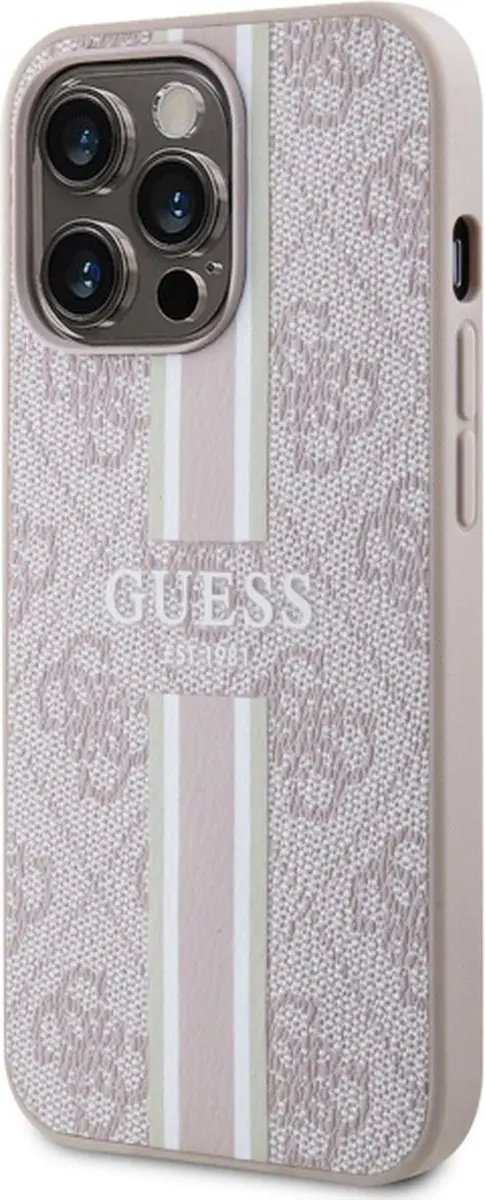 Guess 4G Printed Stripes Hard Case Back Cover - MagSafe - Roze
