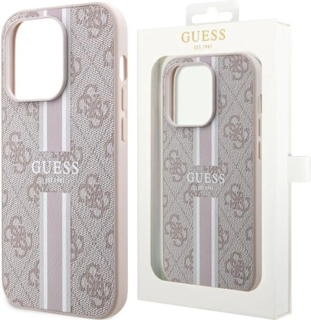 Guess 4G Printed Stripes Hard Case Back Cover - MagSafe - Roze