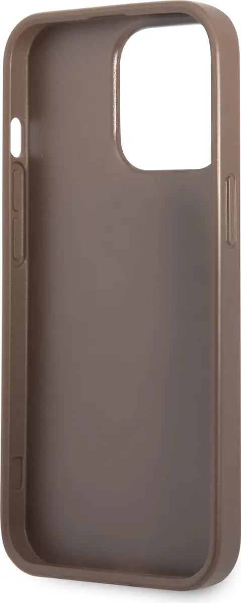 Guess Saffiano iPhone 13 Pro Max Hoesje - 2 Pasjes - Bruin - afbeelding 6 van 6