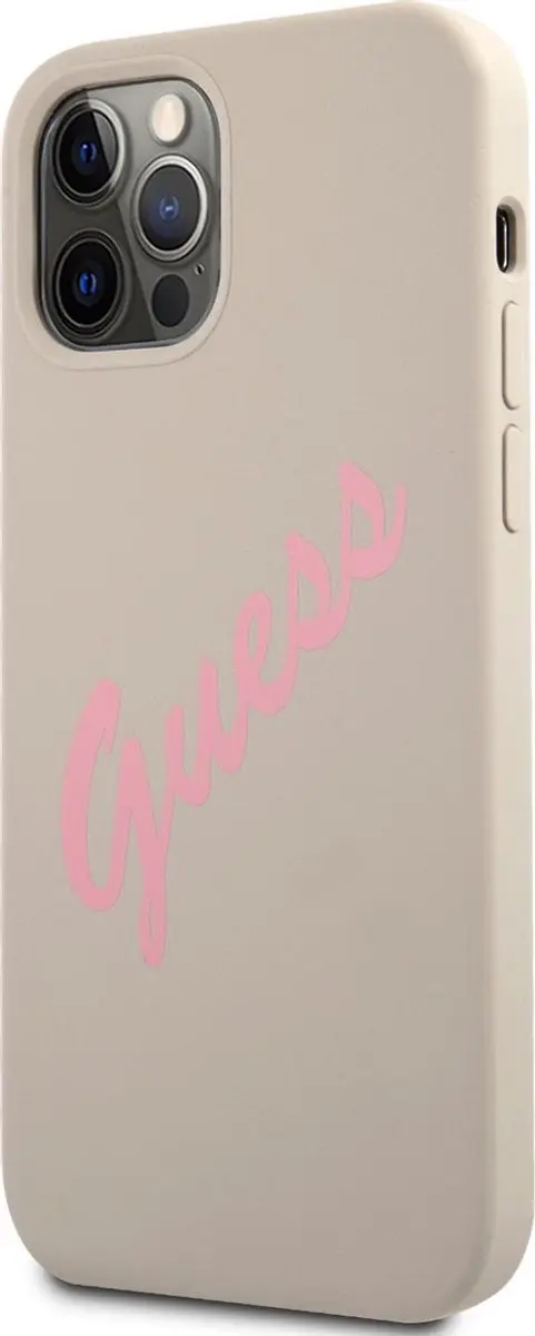 GUESS Silicone Vintage Hoesje iPhone 12 Pro Max - Stone - afbeelding 6 van 6