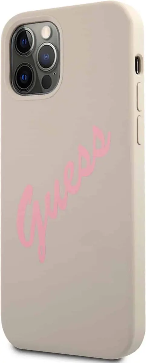 GUESS Silicone Vintage Hoesje iPhone 12 Pro Max - Stone