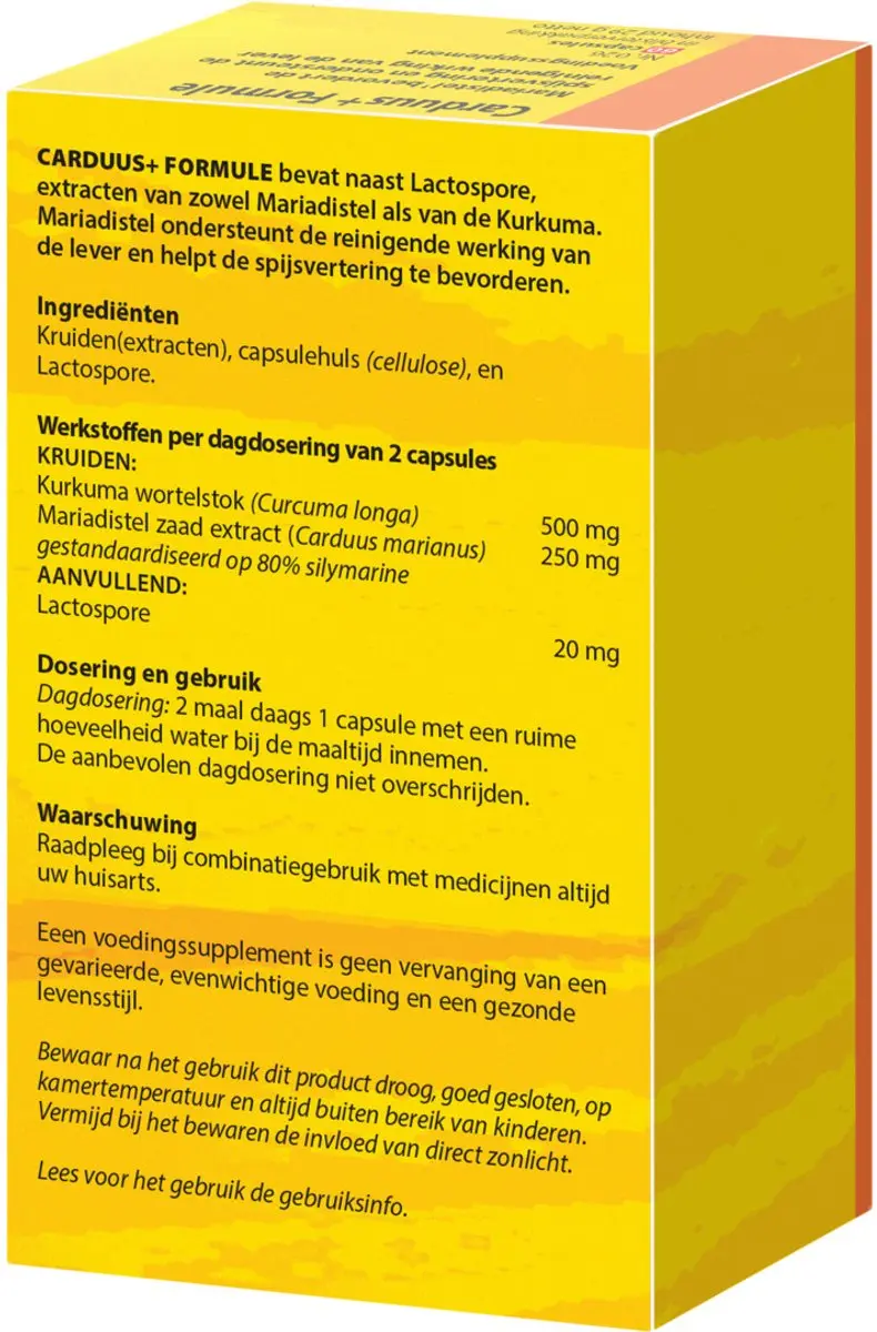 Bloem Carduus Formule Voedingssupplement 60 Capsules