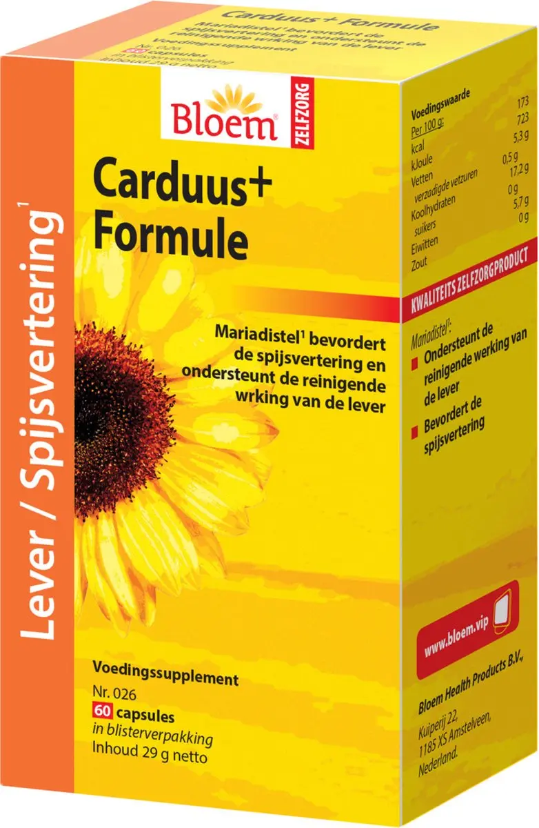Bloem Carduus Formule Voedingssupplement 60 Capsules