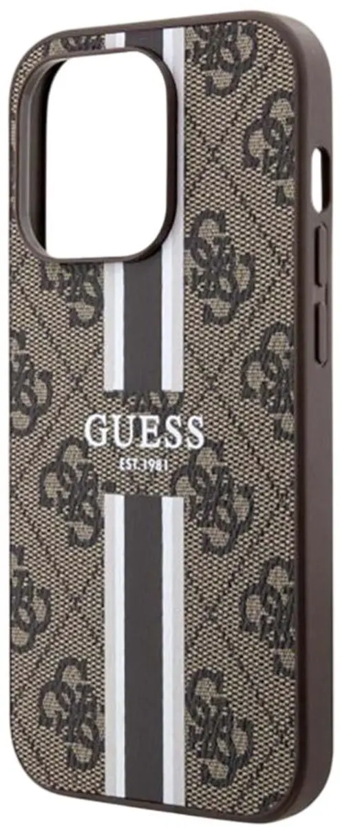 GUESS 4G Printed Stripe Back Case - iPhone 14 Pro Max - Bruin