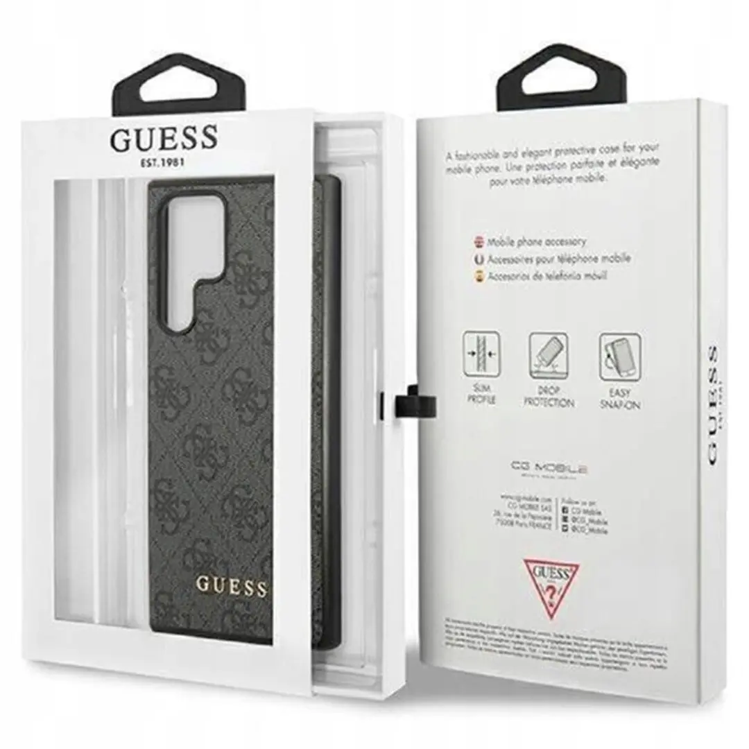 Guess GUHCS24LG4GFGR Back Case - Samsung Galaxy S24 Ultra - Grijs