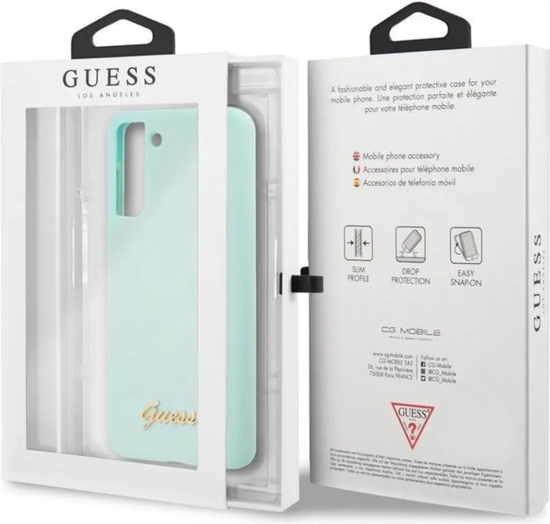 Guess GUS21SRLBL Silicone Hoes - Samsung Galaxy S21 - Lichtblauw
