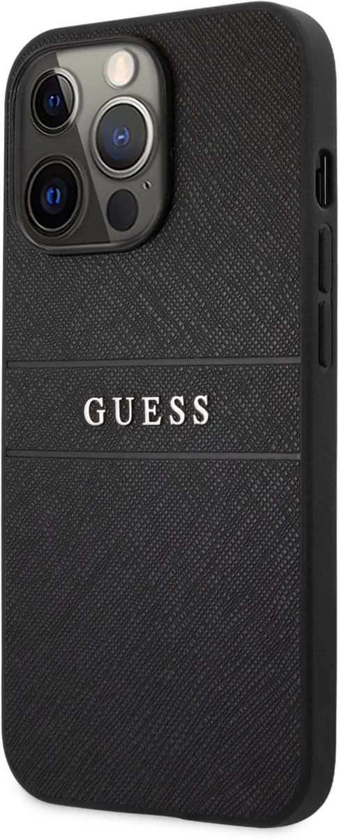 GUESS Saffiano Backcase - iPhone 13 Pro Max - Zwart