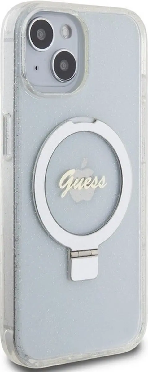 GUESS Ring Glitter Back Case MagSafe - Transparant
