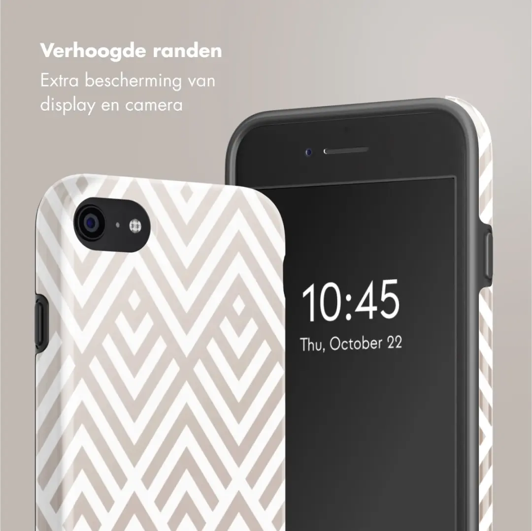 Selencia Hoesje iPhone SE/8/7/6s/6 - Beige Zigzag
