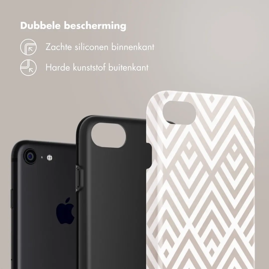 Selencia Hoesje iPhone SE/8/7/6s/6 - Beige Zigzag