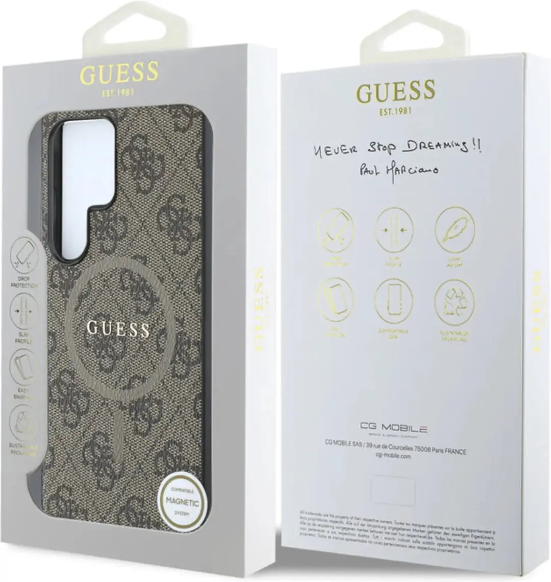 Guess PU Leer Hoes Samsung Galaxy S25 Ultra - MagSafe - 13279 - Bruin - afbeelding 6 van 6
