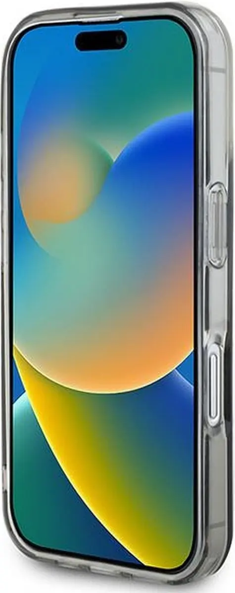 GUESS GUHMP16SHFWFCK iPhone 16 Hardcase - MagSafe - Bloemenkrans - Zwart