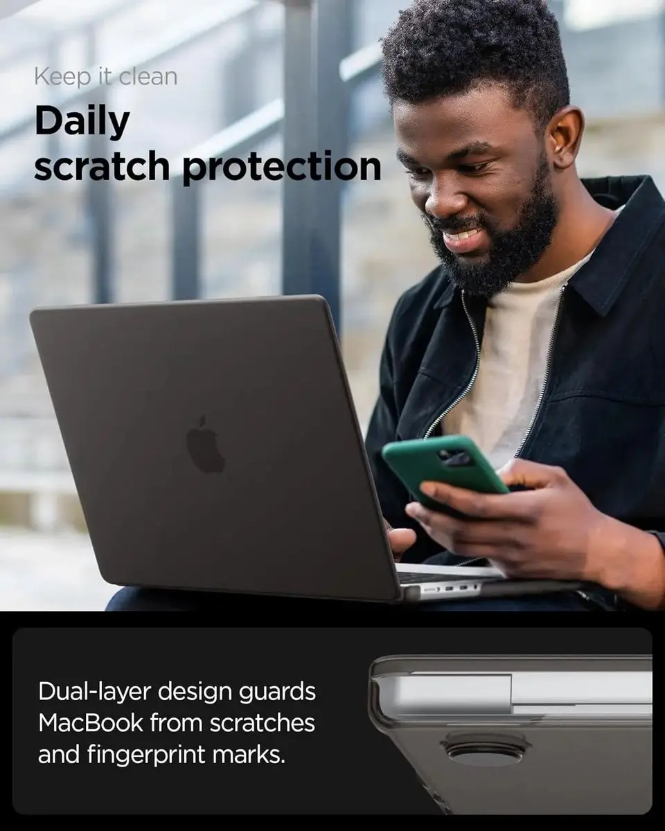 Spigen Air Skin Hoes MacBook Pro 14 Zwart