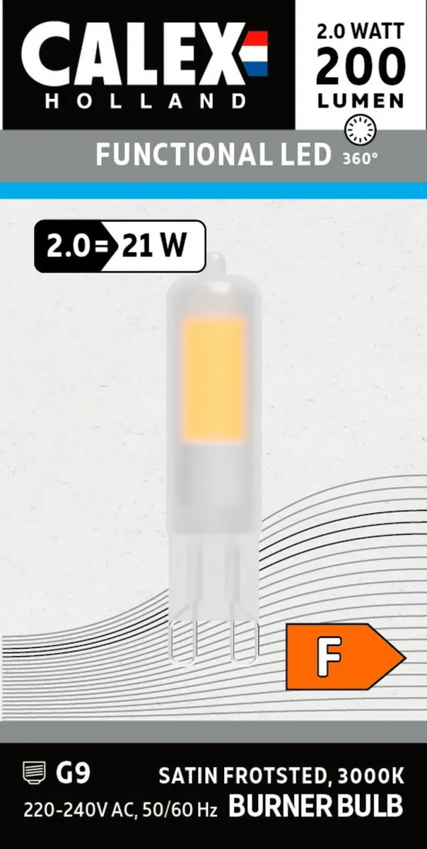 Calex LED G9 2W 200lm Warm Wit Matglas