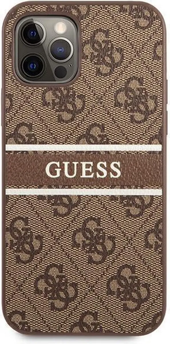 GUESS 4G Stripe Etui iPhone 12/12 Pro - Bruin - afbeelding 6 van 6