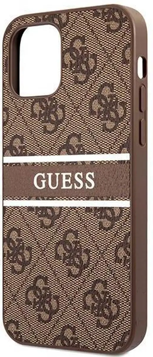 GUESS 4G Stripe Etui iPhone 12/12 Pro - Bruin