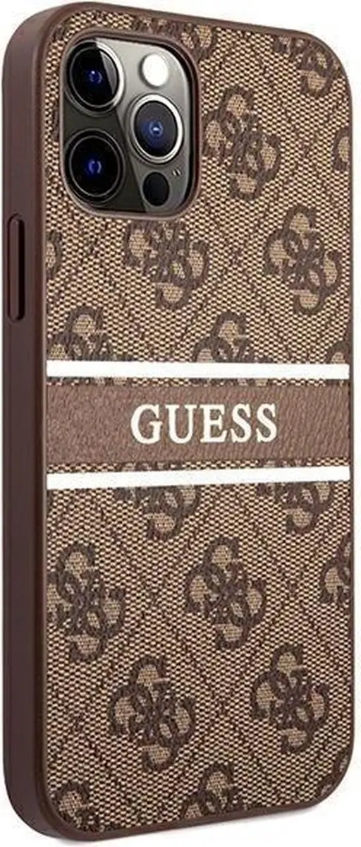 GUESS 4G Stripe Etui iPhone 12/12 Pro - Bruin