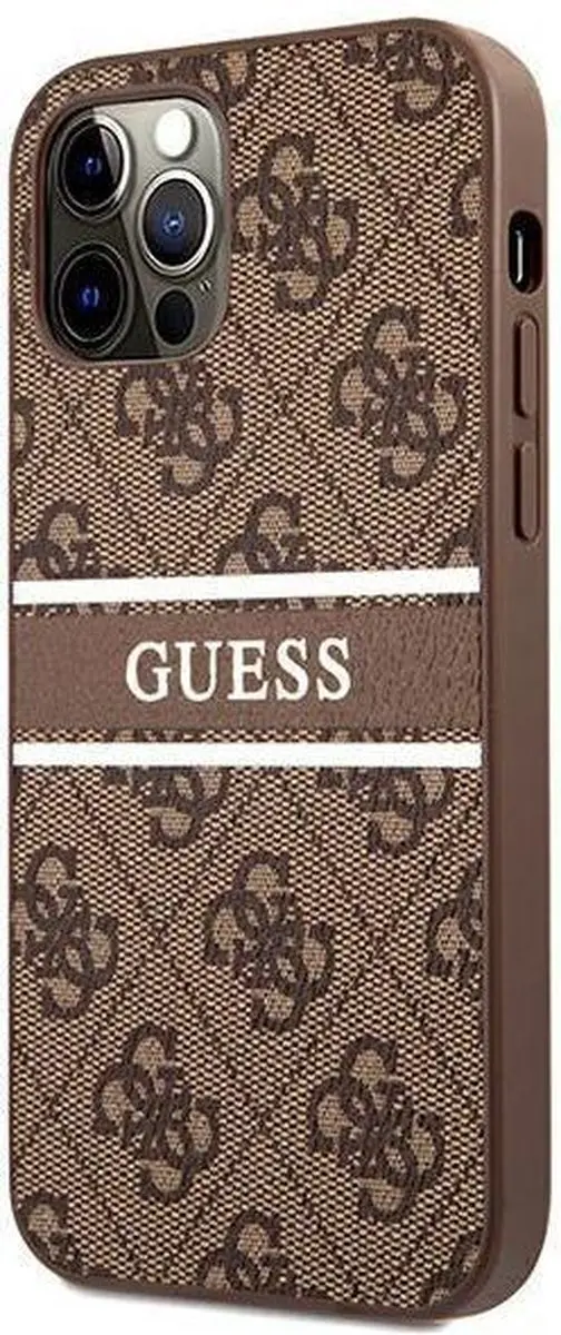 GUESS 4G Stripe Etui iPhone 12/12 Pro - Bruin