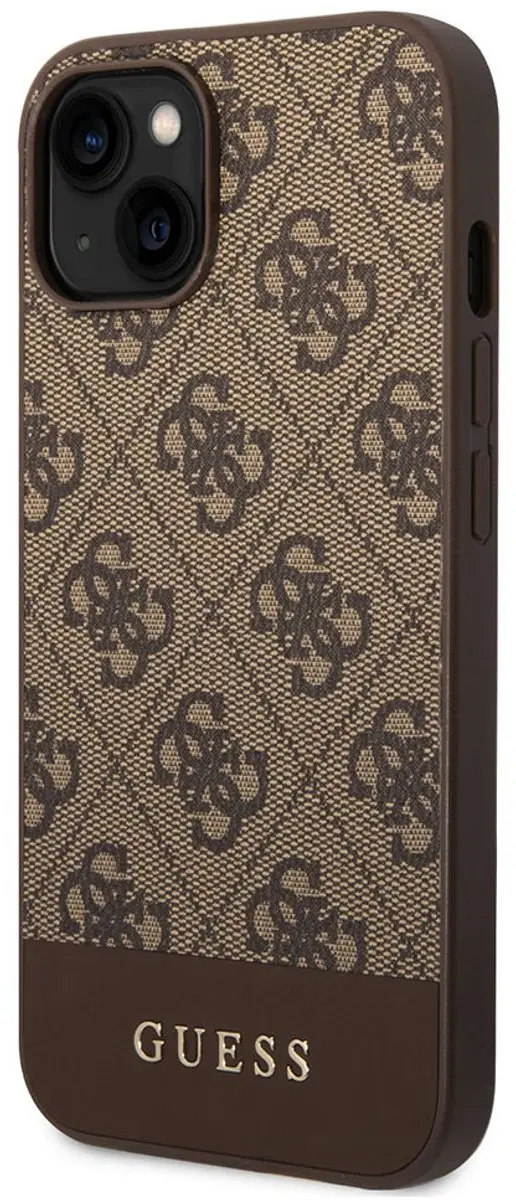 GUESS 4G Stripe Back Case - iPhone 14 - Bruin - GUHCP14SG4GLBR - afbeelding 6 van 6