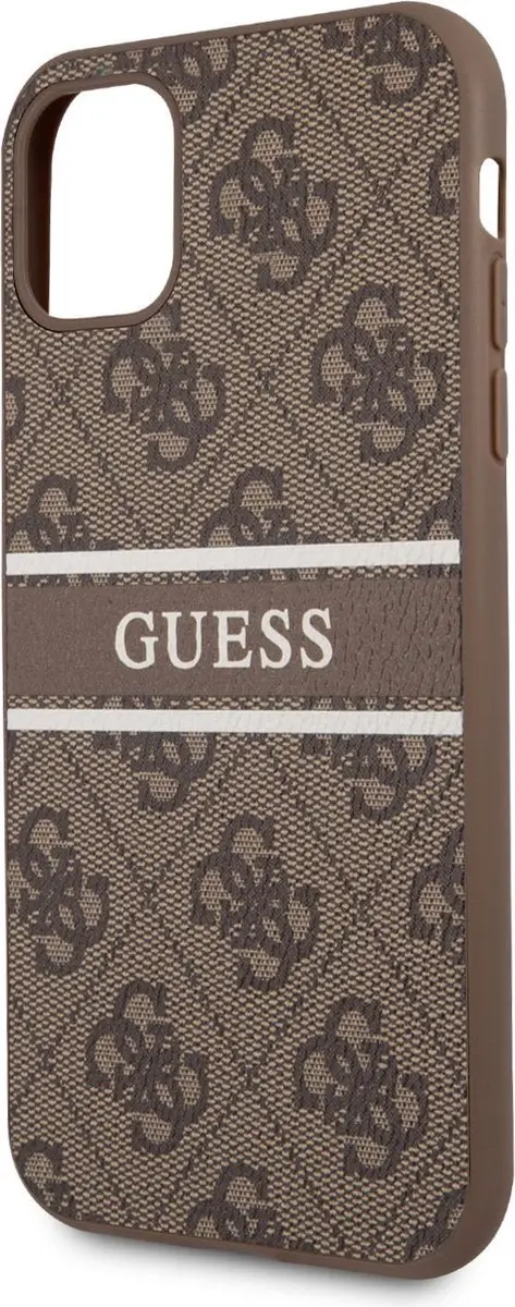GUESS Logo Stripe Backcase iPhone 11 - Bruin
