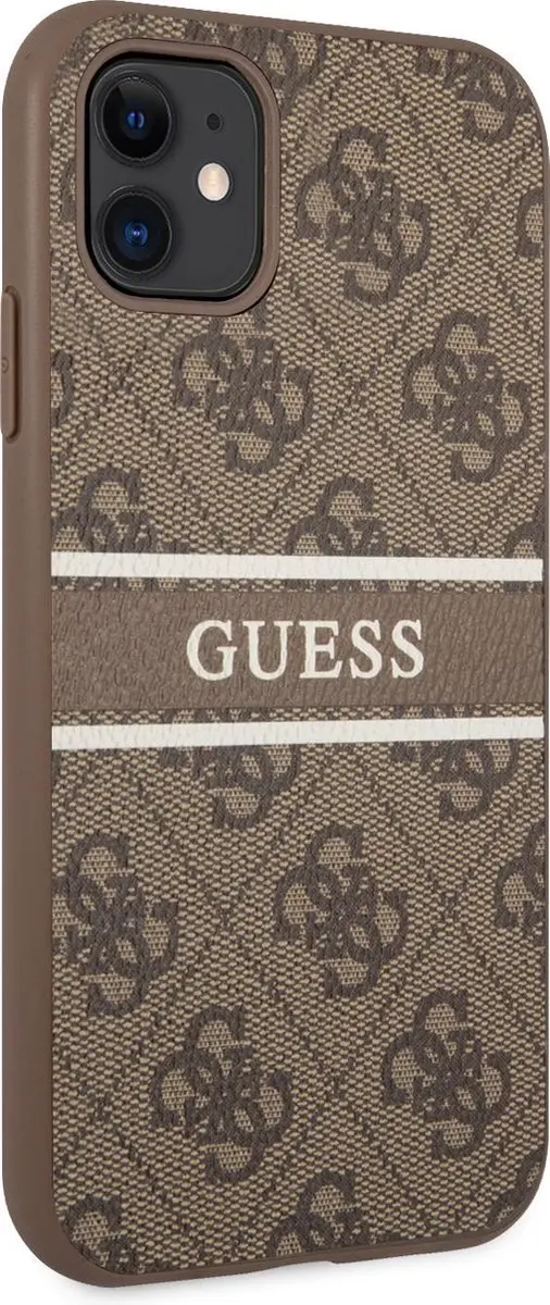 GUESS Logo Stripe Backcase iPhone 11 - Bruin