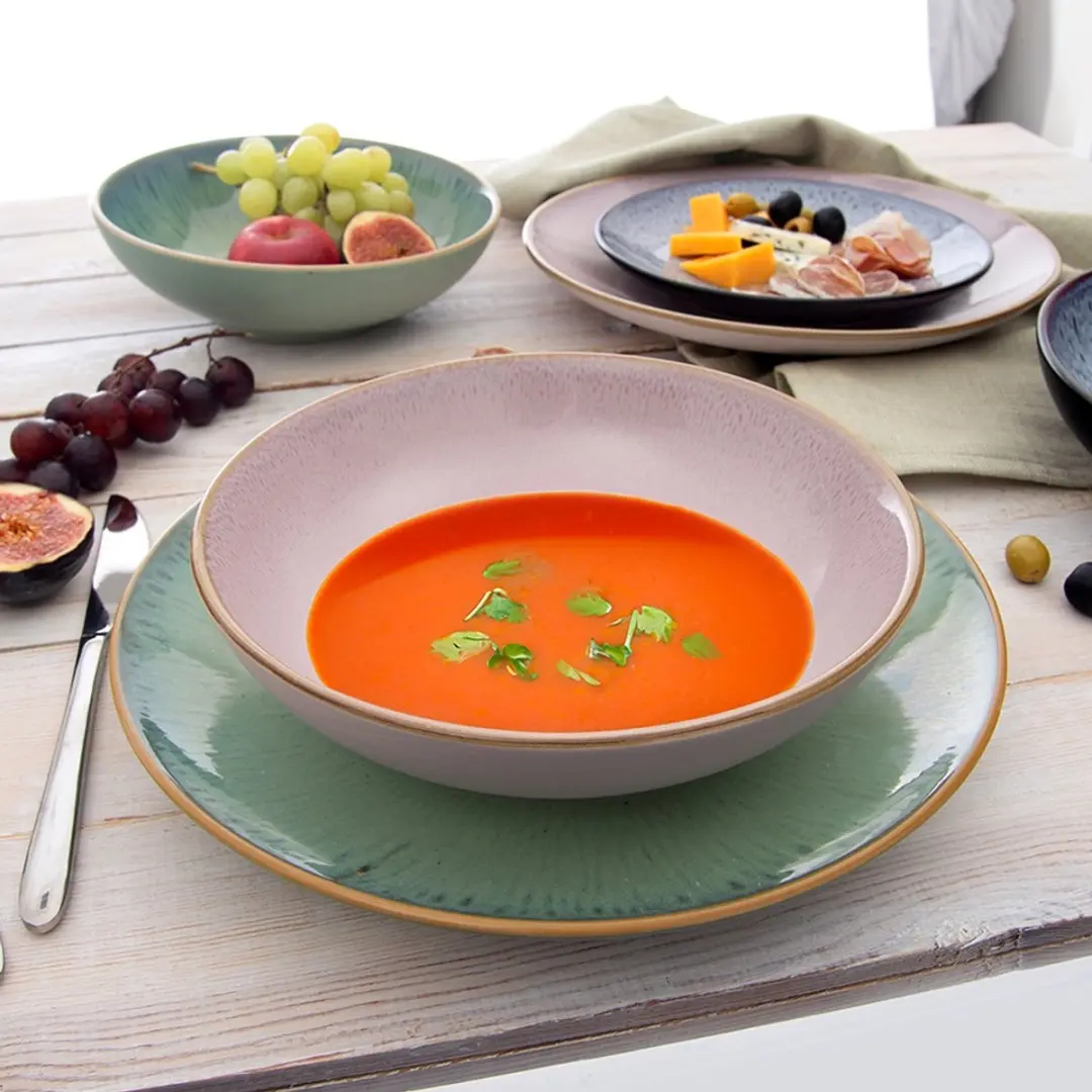 Orion Diep Bord Keramiek Roze 21cm
