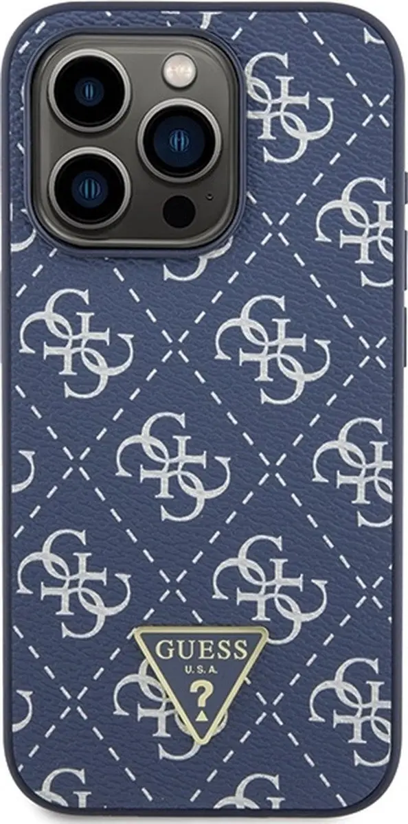 Guess 4G Triangle Logo Back Case - iPhone 15 Pro Max - Blauw