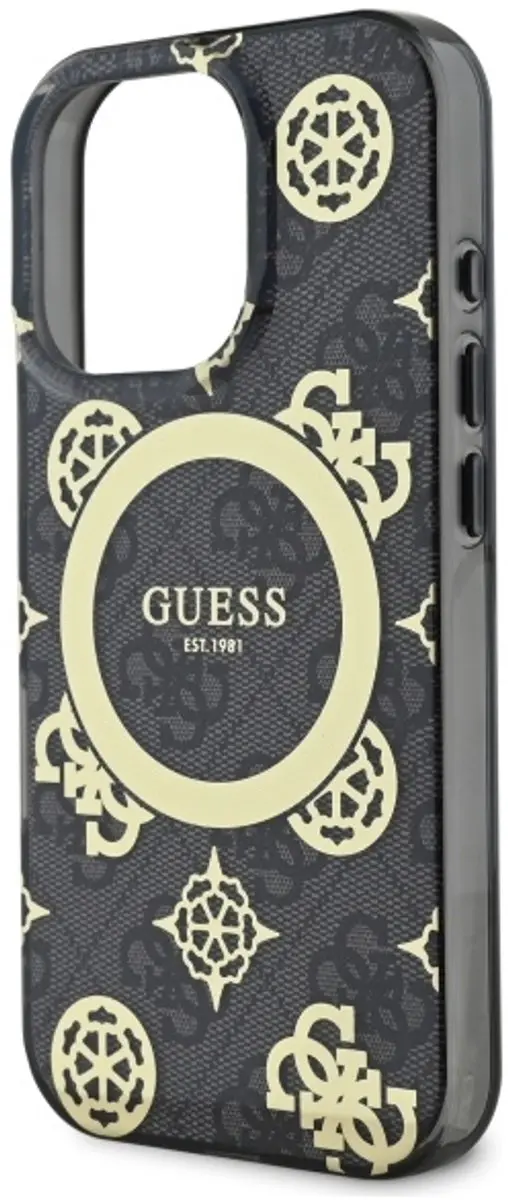 GUESS Backcover iPhone 16 Pro Max MagSafe - Pioenroos Wit
