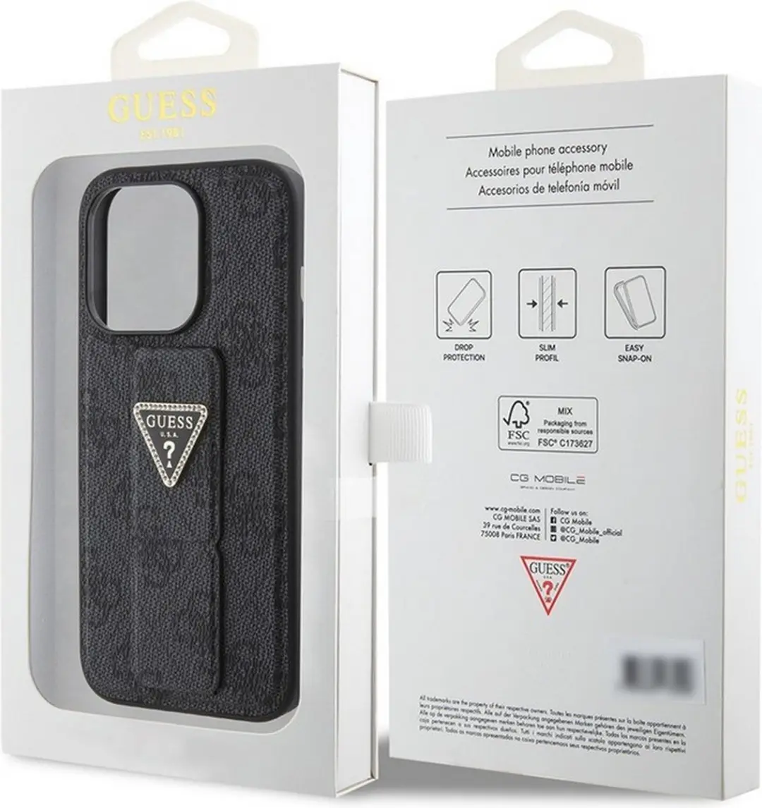 GUESS 4G Triangle Logo Grip Back Case - Grijs - afbeelding 6 van 6