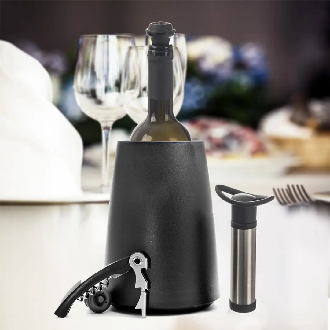 Orion Vacuüm Flesstoppen Set - 4 Stuks - Zwart