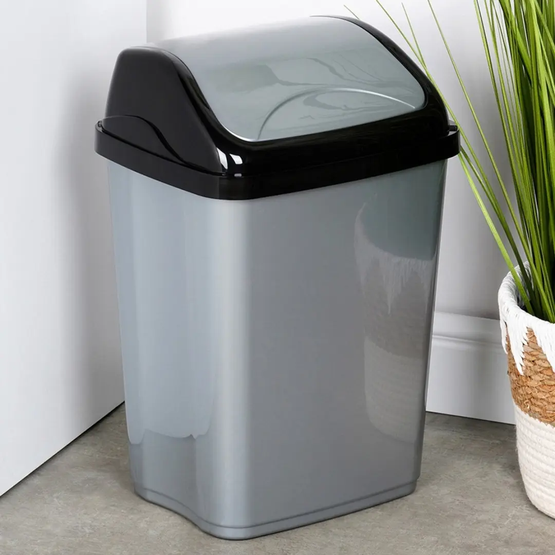 Orion Plastic Prullenbak 16L - Grijs/Zwart