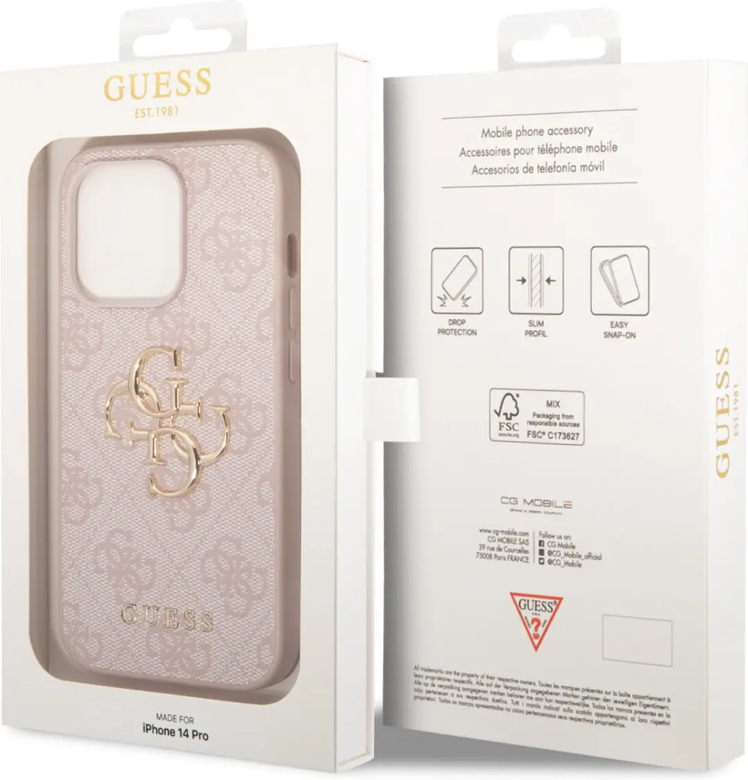 GUESS Telefoonhoesje iPhone 14 Pro Max - Roze - Pu - MagSafe