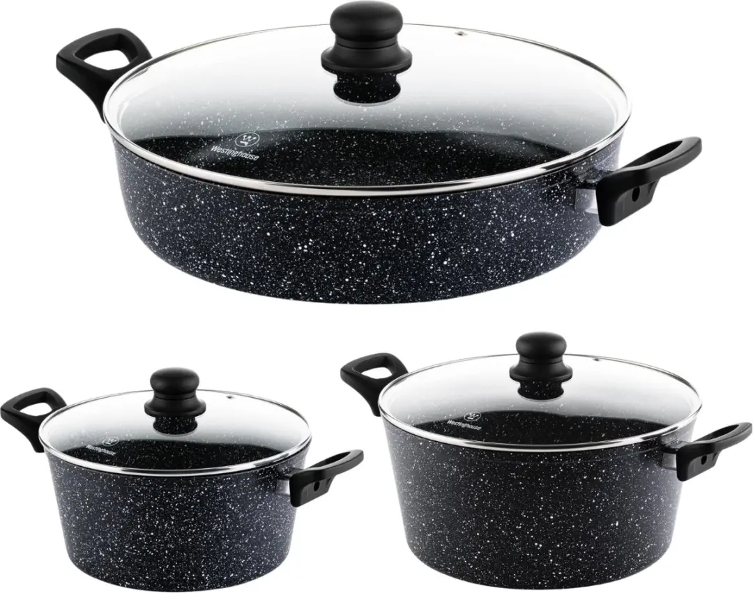 Westinghouse 3-delige Pannenset Black Marble