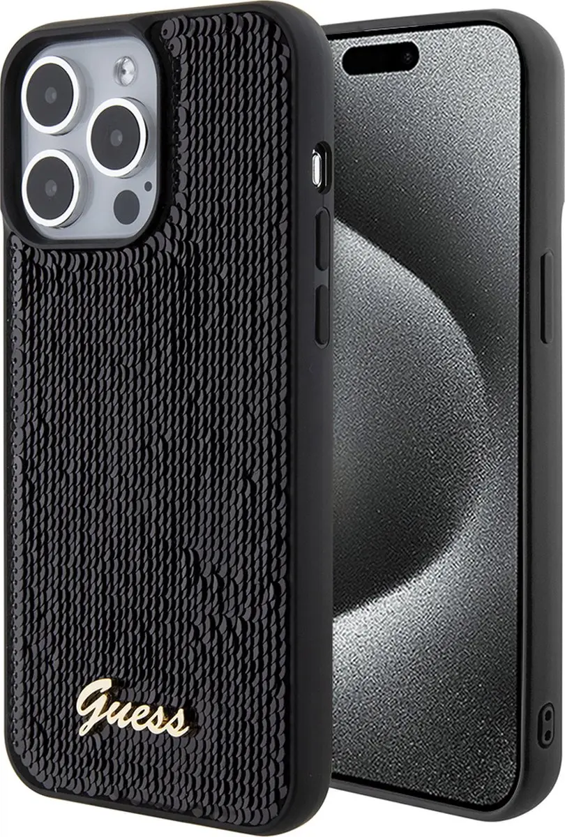 GUESS Sequins Script Logo Back Case iPhone 15 Pro Max