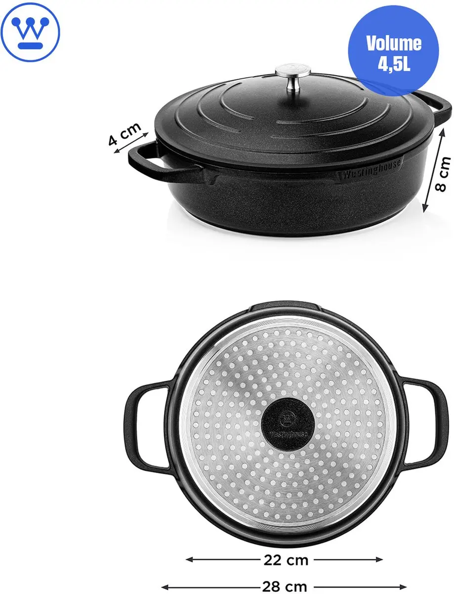 Westinghouse Performance Hapjespan 28cm - Zwart