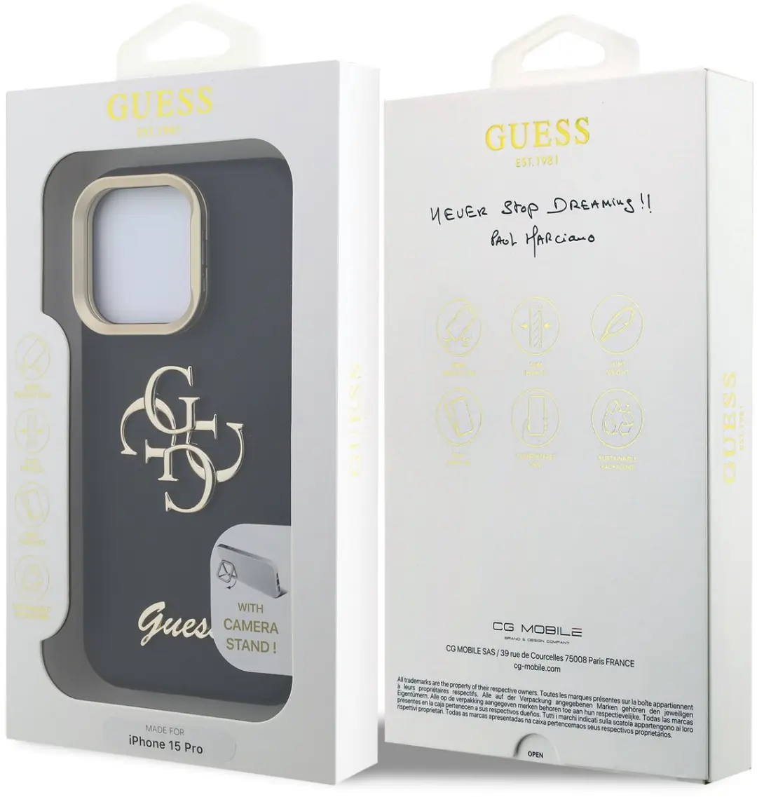 GUESS 4G Logo Hoesje iPhone 15 Pro - Zwart - MPN 13452 - afbeelding 6 van 6