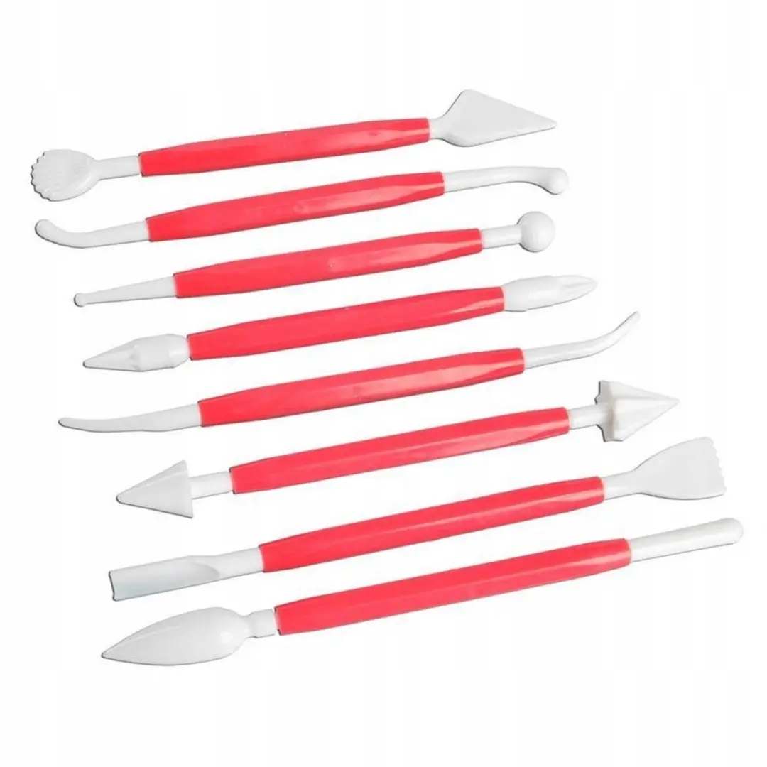 Orion Modelleerset Decoratie Gereedschap - 8-delig - Rood/Roze/Geel/Groen