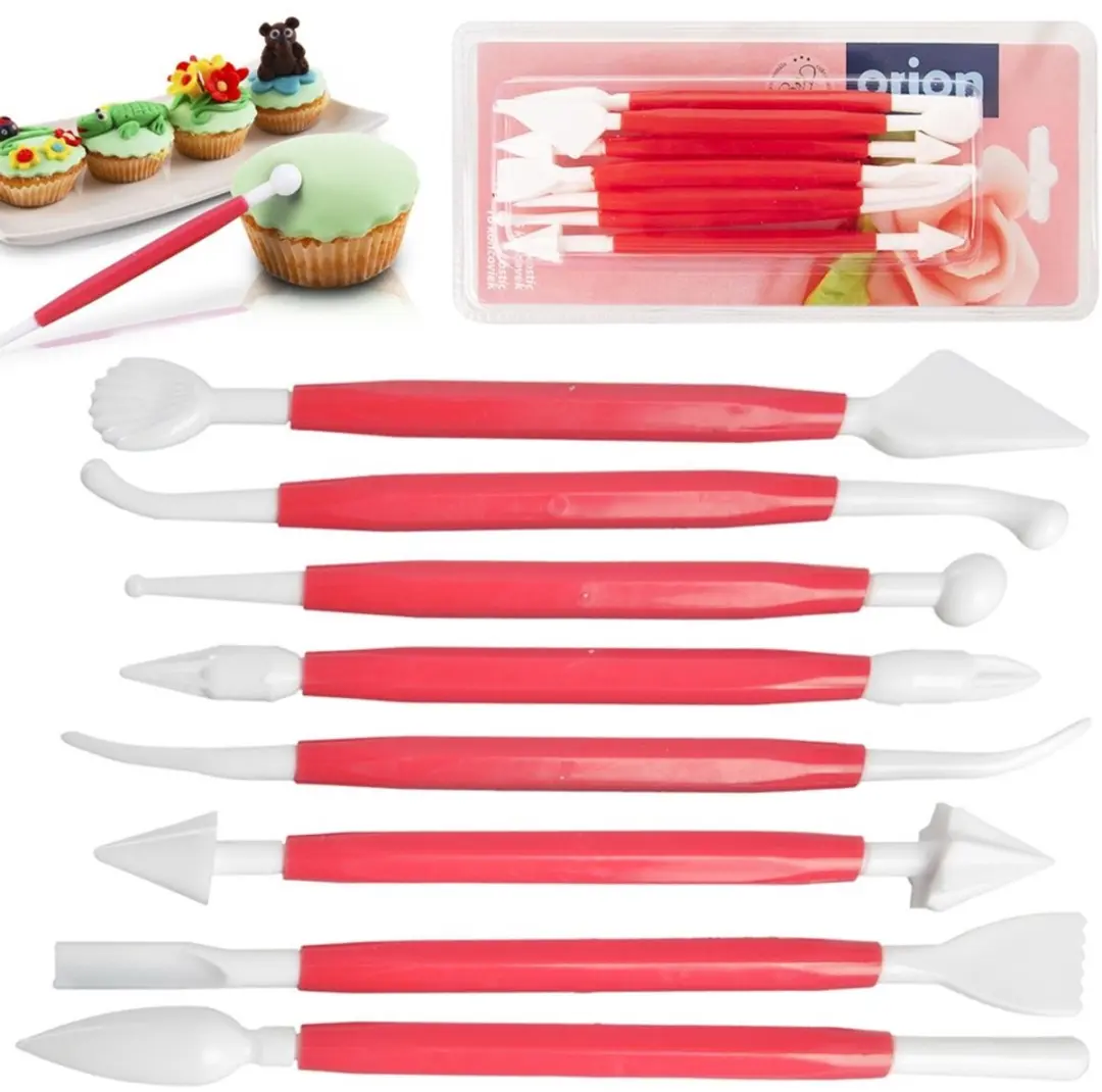 Orion Modelleerset Decoratie Gereedschap - 8-delig - Rood/Roze/Geel/Groen