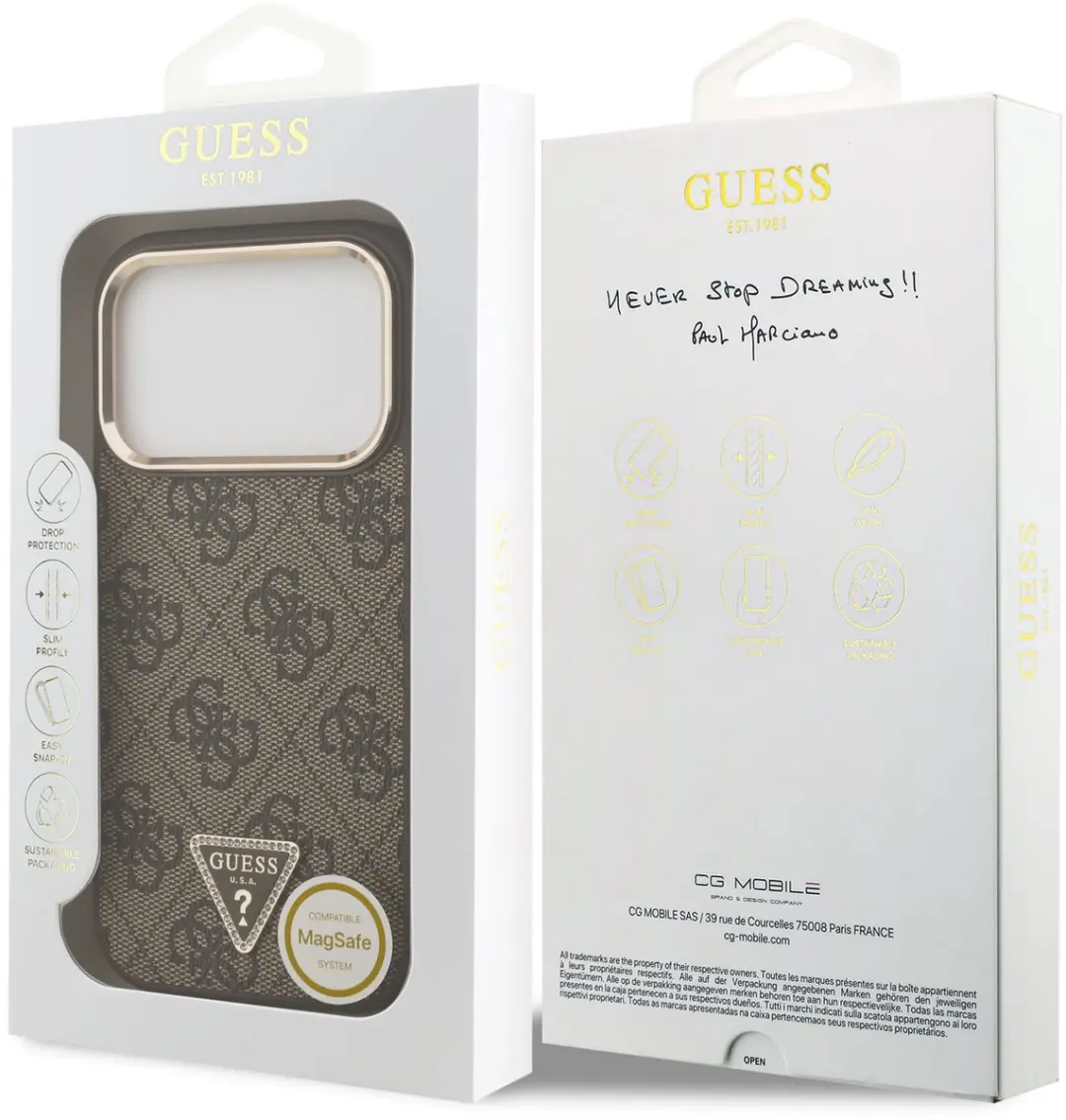 GUESS Telefoonhoesje iPhone 17 Pro - MagSafe - Bruin