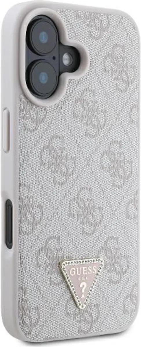 Guess GUHCP16SP4TDSCPP iPhone 16 Hoesje - Roze Leder met Strass