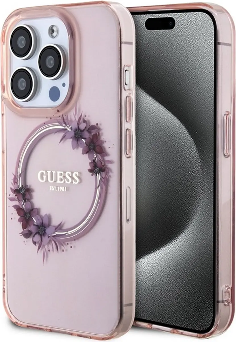 GUESS Glossy Ring Back Case Apple iPhone 15 Pro